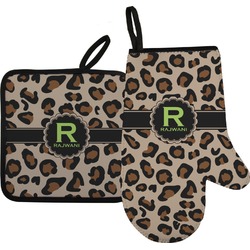 Granite Leopard Right Oven Mitt & Pot Holder Set w/ Name and Initial