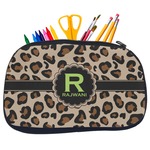 Granite Leopard Neoprene Pencil Case - Medium w/ Name and Initial