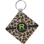 Granite Leopard Diamond Plastic Keychain w/ Name and Initial