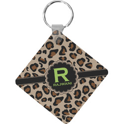 Granite Leopard Diamond Plastic Keychain w/ Name and Initial