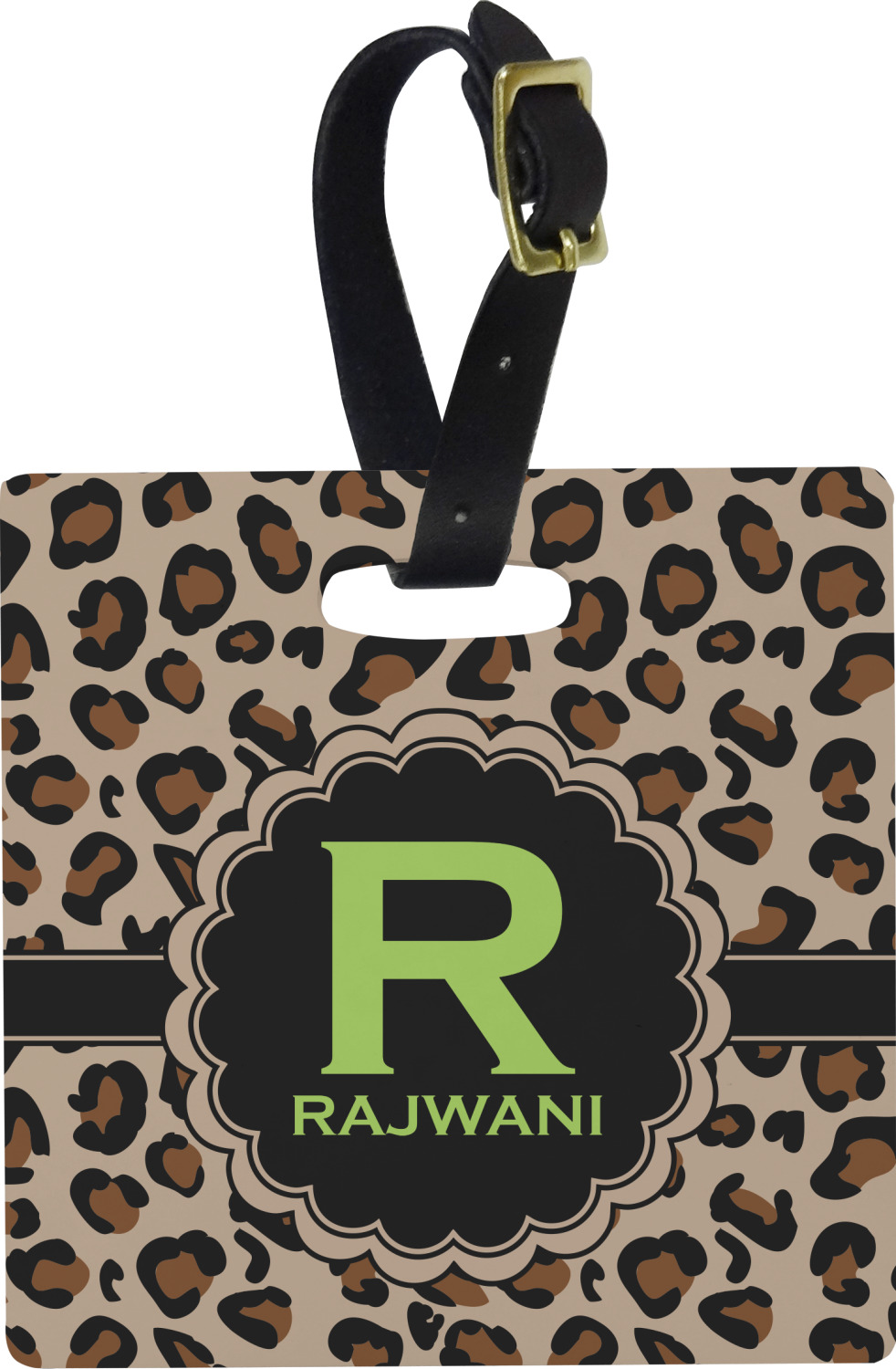 leopard luggage tag