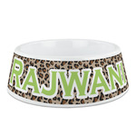 Granite Leopard Plastic Dog Bowl (Personalized)