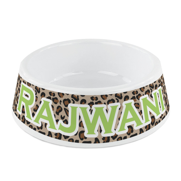 Custom Granite Leopard Plastic Dog Bowl - Small (Personalized)