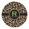 Granite Leopard Round Linen Placemats - FRONT (Double Sided)