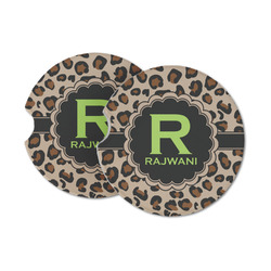 Granite Leopard Sandstone Car Coasters - Set of 2 (Personalized)