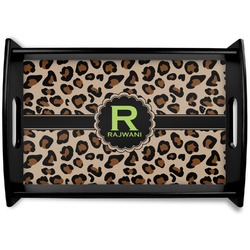 Granite Leopard Black Wooden Tray - Small (Personalized)