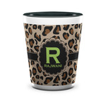 Granite Leopard Ceramic Shot Glass - 1.5 oz - Two Tone - Set of 4 (Personalized)