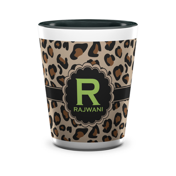 Custom Granite Leopard Ceramic Shot Glass - 1.5 oz - Two Tone - Set of 4 (Personalized)