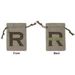 Granite Leopard Small Burlap Gift Bag - Front & Back (Personalized)