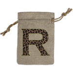 Granite Leopard Small Burlap Gift Bag - Front (Personalized)