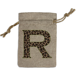 Granite Leopard Small Burlap Gift Bag - Front (Personalized)
