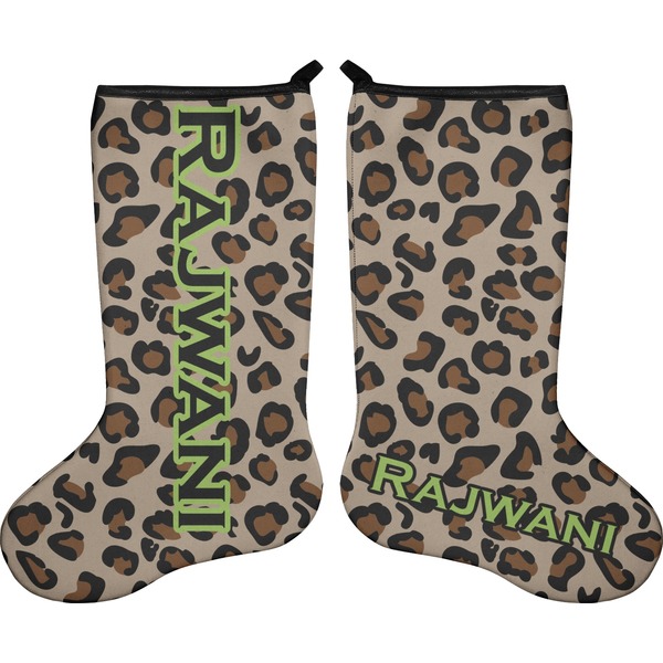 Custom Granite Leopard Holiday Stocking - Double-Sided - Neoprene (Personalized)