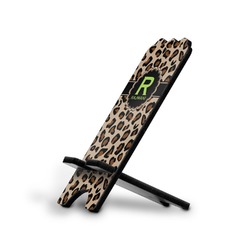 Granite Leopard Stylized Cell Phone Stand - Small w/ Name and Initial