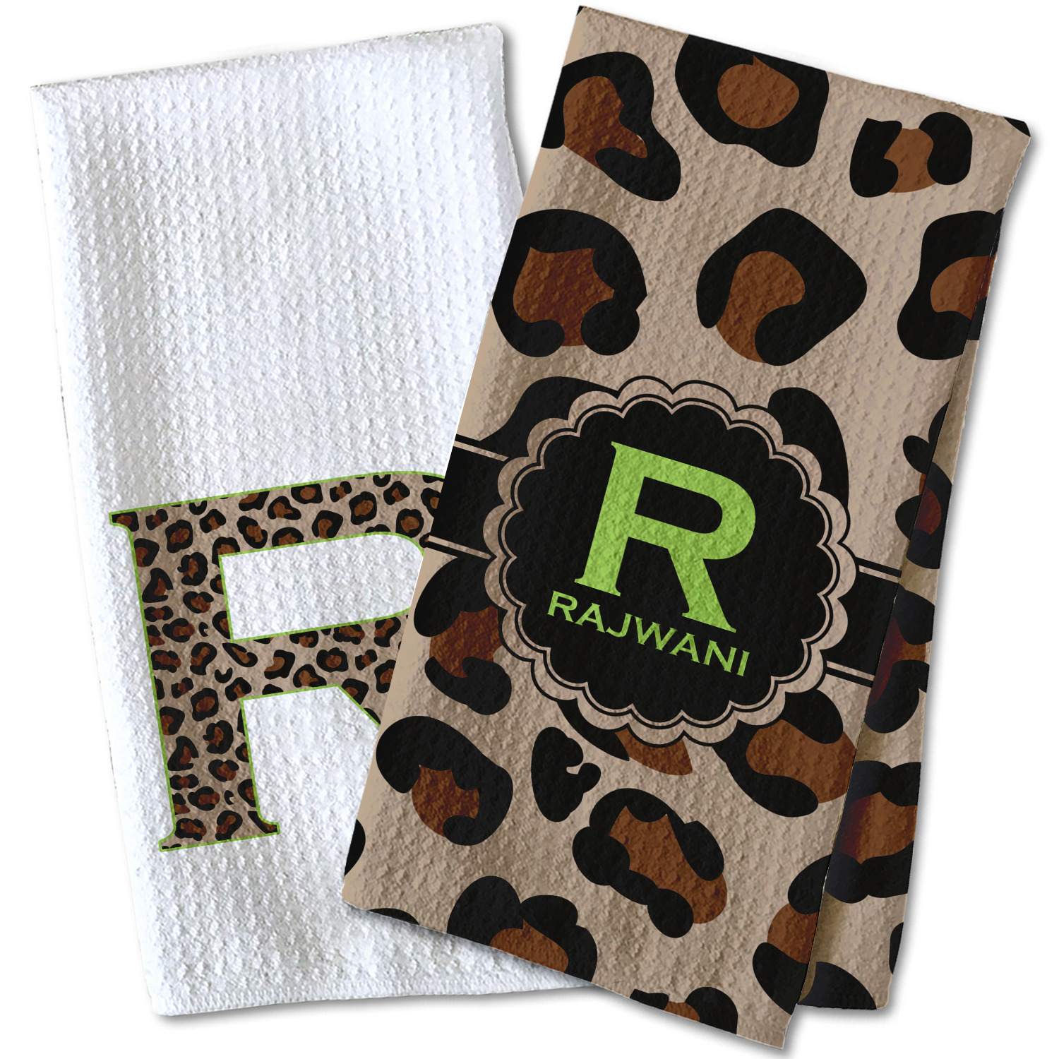 Waffle Weave Kitchen Towels with Animal Prints (R)