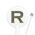 Granite Leopard 5.5" Round Plastic Stir Sticks - White - Single Sided (Personalized)