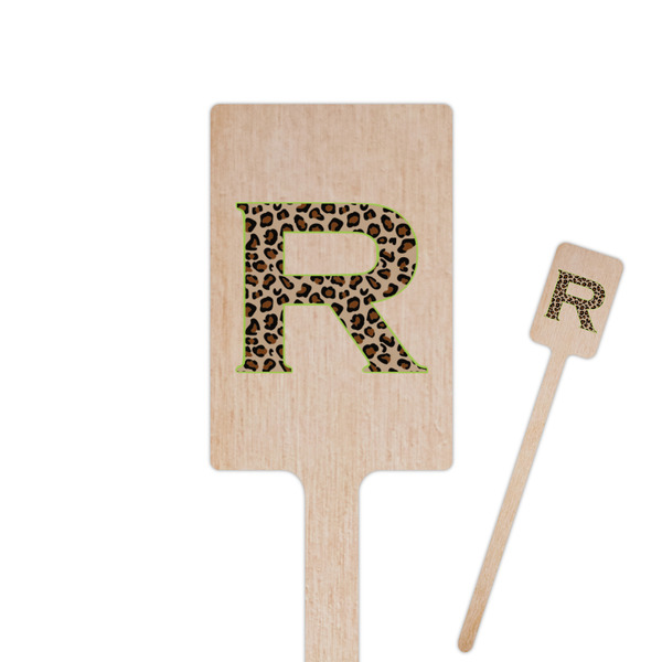 Custom Granite Leopard 6.25" Rectangle Wooden Stir Sticks - Single Sided (Personalized)