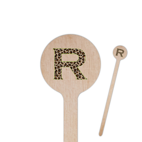 Custom Granite Leopard 7.5" Round Wooden Stir Sticks - Single Sided (Personalized)