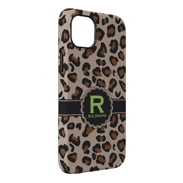 Custom Granite Leopard iPhone Case - Rubber Lined - iPhone 14 Plus (Personalized)