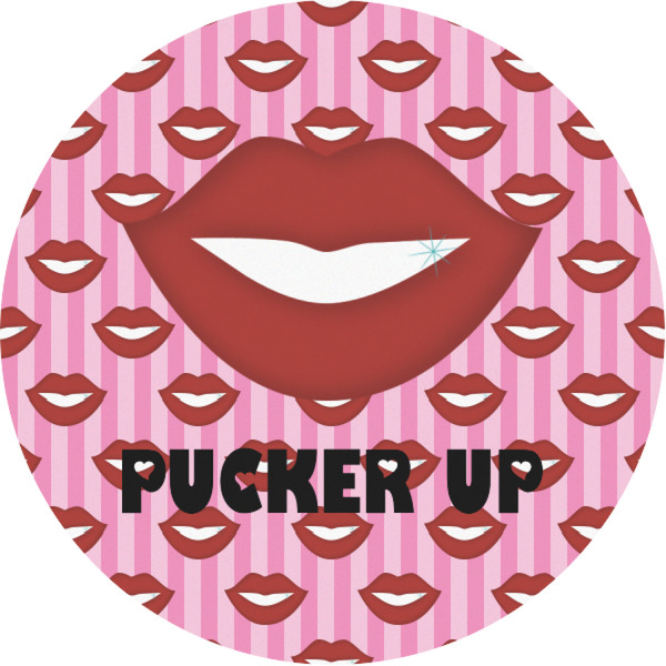 Custom Lips (Pucker Up) Multipurpose Round Labels - 1"