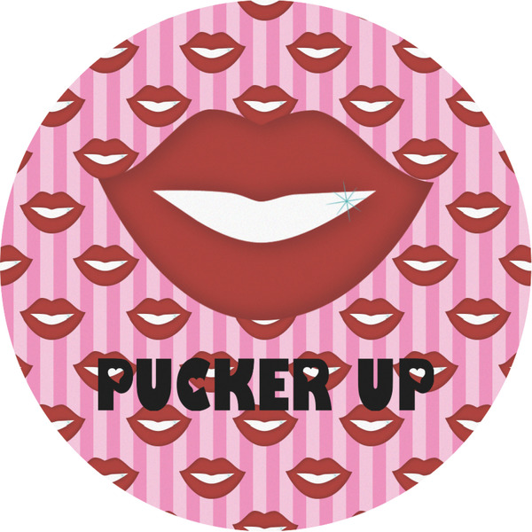 Custom Lips (Pucker Up) Multipurpose Round Labels - Custom Sized