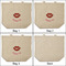 Lips (Pucker Up) 3 Reusable Cotton Grocery Bags - Front & Back View