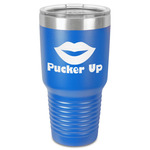 Lips (Pucker Up) 30 oz Stainless Steel Tumbler - Royal Blue - Single-Sided