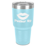 Lips (Pucker Up) 30 oz Stainless Steel Tumbler - Teal - Single-Sided