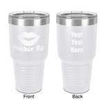 Lips (Pucker Up) 30 oz Stainless Steel Tumbler - White - Double-Sided