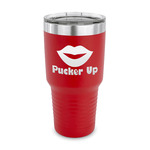 Lips (Pucker Up) 30 oz Stainless Steel Tumbler - Red - Single Sided