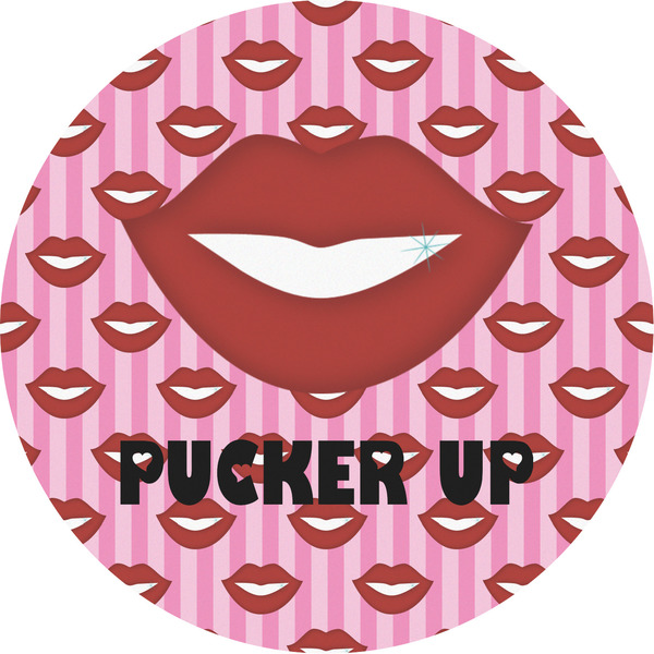 Custom Lips (Pucker Up) Multipurpose Round Labels - 5"