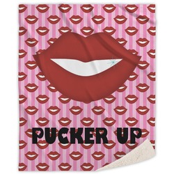 Lips (Pucker Up) Sherpa Throw Blanket - 60"x80"