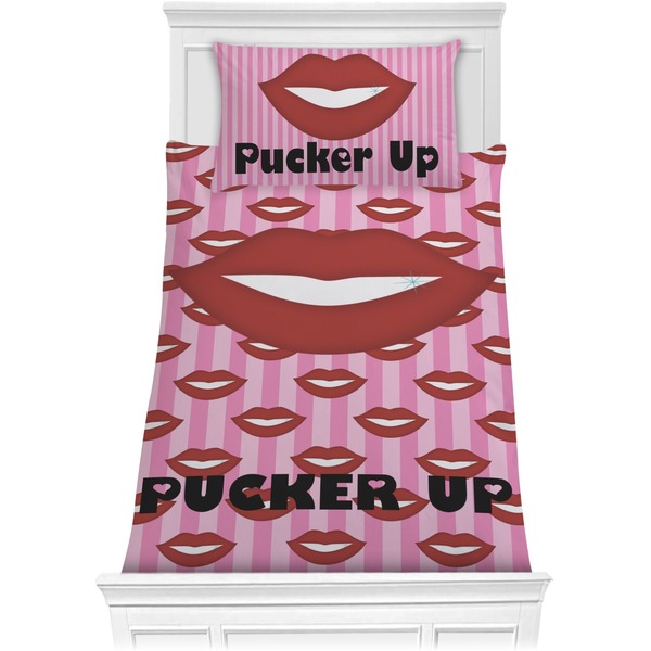 Custom Lips (Pucker Up) Comforter Set - Twin XL