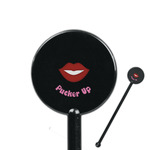 Lips (Pucker Up) 5.5" Round Plastic Stir Sticks - Black - Double Sided