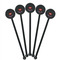 Lips (Pucker Up) Black Plastic 5.5" Stir Stick - Round - Fan View