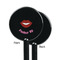 Lips (Pucker Up) Black Plastic 5.5" Stir Stick - Single Sided - Round - Front & Back