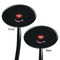 Lips (Pucker Up) Black Plastic 7" Stir Stick - Double Sided - Oval - Front & Back