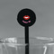 Lips (Pucker Up) Black Plastic 7" Stir Stick - Round - Main