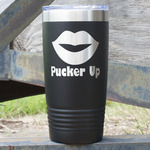 Lips (Pucker Up) 20 oz Stainless Steel Tumbler - Black - Double Sided