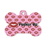 Lips (Pucker Up) Bone Shaped Dog ID Tag - Small