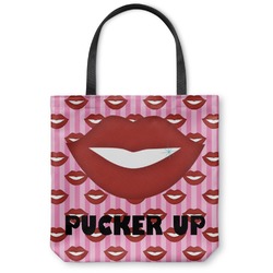 Lips (Pucker Up) Canvas Tote Bag - Large - 18"x18"