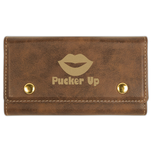 Custom Lips (Pucker Up) Cards & Dice Set - Rustic Brown