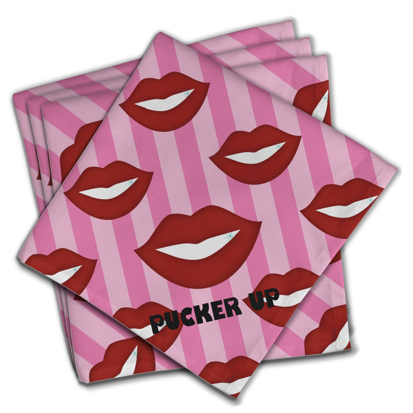 Custom Lips (Pucker Up) Cloth Napkins (Set of 4)