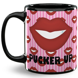 Lips (Pucker Up) 11 Oz Coffee Mug - Black