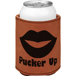 Lips (Pucker Up) Leatherette Can Sleeve - Single Sided