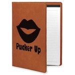 Lips (Pucker Up) Leatherette Portfolio with Notepad