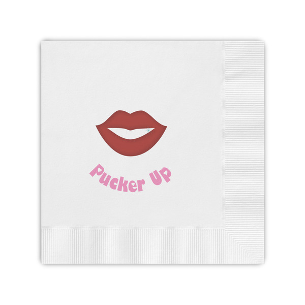 Custom Lips (Pucker Up) Coined Cocktail Napkins
