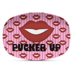 Lips (Pucker Up) Plastic Platter - Microwave & Oven Safe Composite Polymer