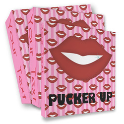 Lips (Pucker Up) 3 Ring Binder - Full Wrap