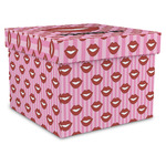 Lips (Pucker Up) Gift Box with Lid - Canvas Wrapped - XX-Large