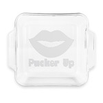 Lips (Pucker Up) Glass Cake Dish with Truefit Lid - 8in x 8in